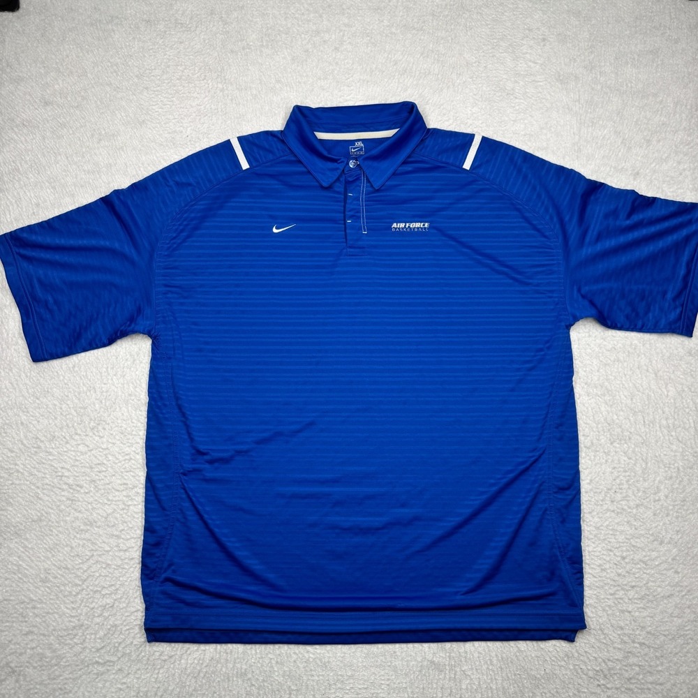 Nike Dri-Fit Air Force‎ Falcons Basketball Polo Shirt Royal Blue Men's Size XXL